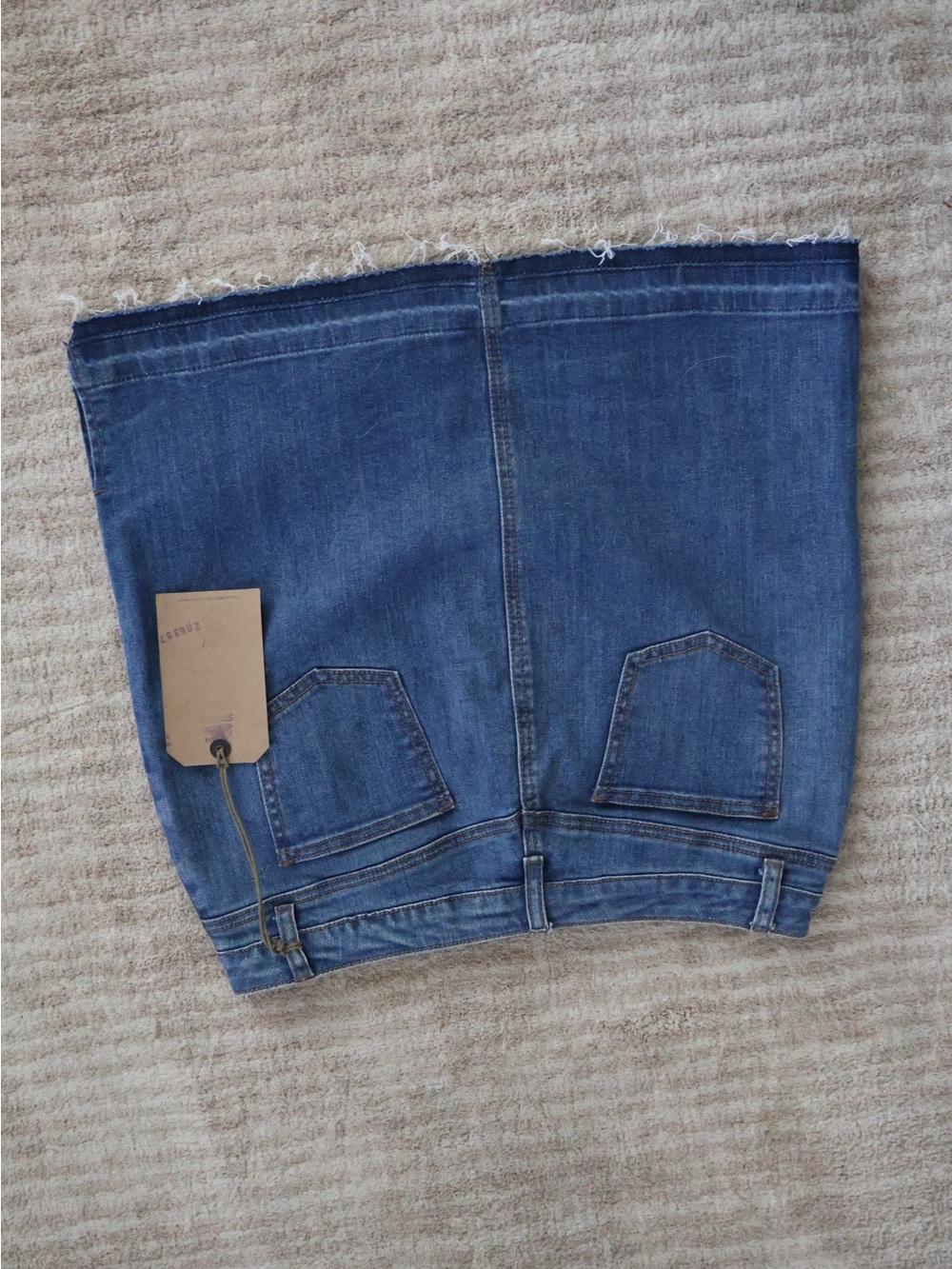 High-Rise Blue Denim A-Line Skirt - Women - Picture 3 of 7